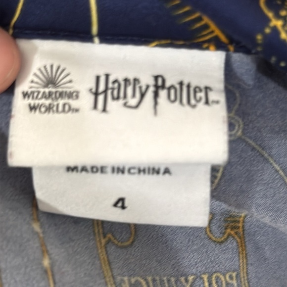 Wizarding World Of Harry Potter Navy Blue/Gold Potion Satin Sleep Set Size 4X - Picture 8 of 10